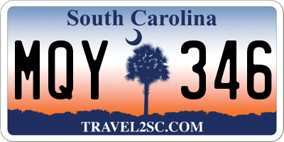 SC license plate MQY346
