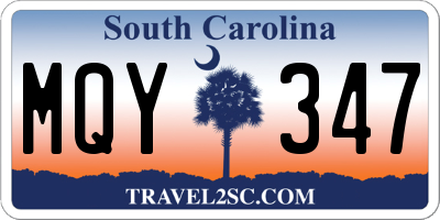 SC license plate MQY347
