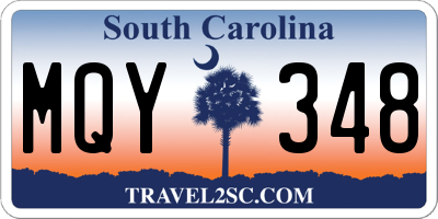 SC license plate MQY348