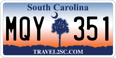 SC license plate MQY351