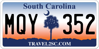 SC license plate MQY352