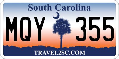 SC license plate MQY355