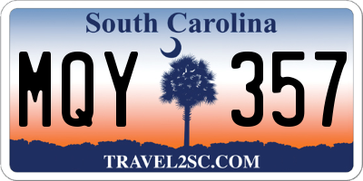 SC license plate MQY357