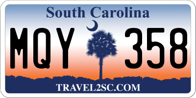 SC license plate MQY358