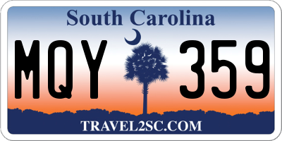 SC license plate MQY359