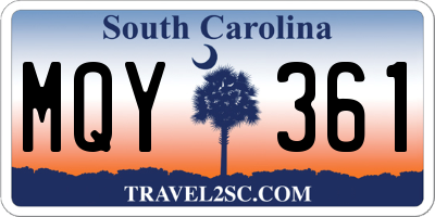 SC license plate MQY361