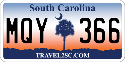SC license plate MQY366