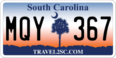 SC license plate MQY367