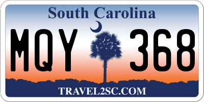 SC license plate MQY368