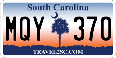 SC license plate MQY370
