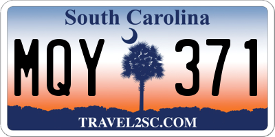 SC license plate MQY371