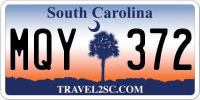SC license plate MQY372