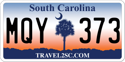 SC license plate MQY373