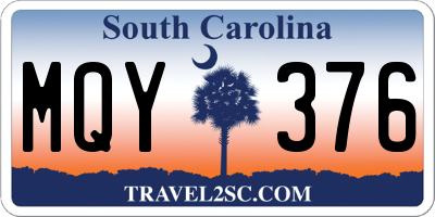 SC license plate MQY376
