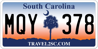 SC license plate MQY378