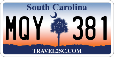 SC license plate MQY381