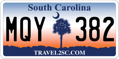SC license plate MQY382