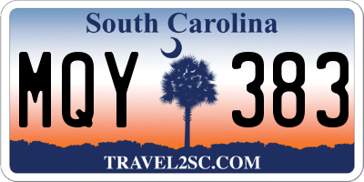 SC license plate MQY383