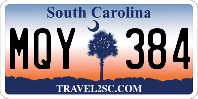 SC license plate MQY384