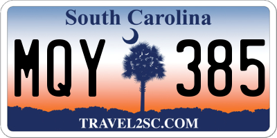 SC license plate MQY385