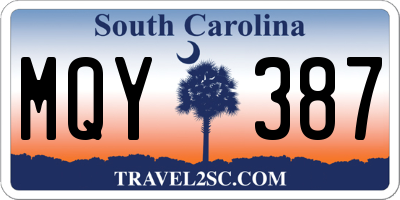 SC license plate MQY387