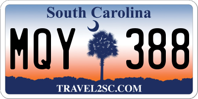 SC license plate MQY388