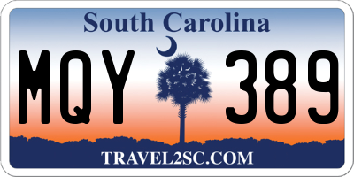 SC license plate MQY389
