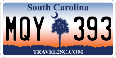 SC license plate MQY393