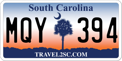 SC license plate MQY394