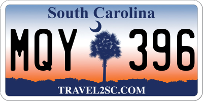 SC license plate MQY396
