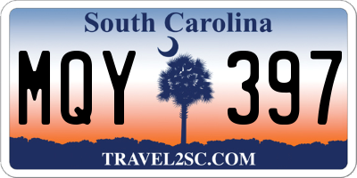 SC license plate MQY397