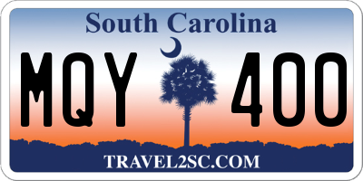 SC license plate MQY400