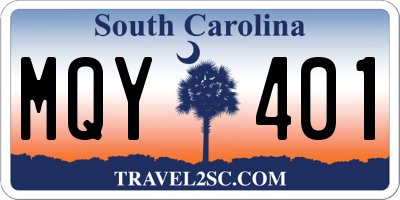 SC license plate MQY401