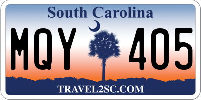 SC license plate MQY405