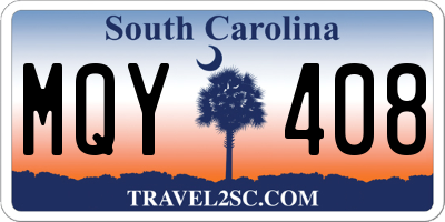 SC license plate MQY408