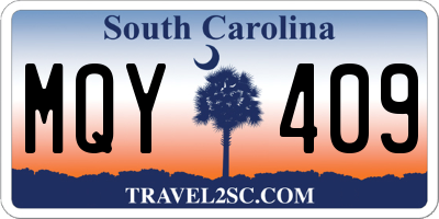SC license plate MQY409