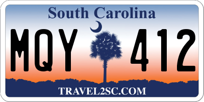 SC license plate MQY412