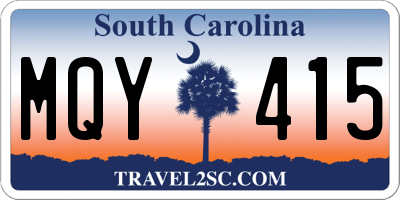 SC license plate MQY415