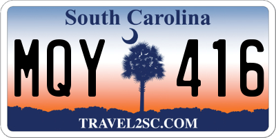 SC license plate MQY416