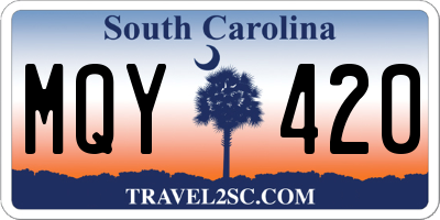 SC license plate MQY420