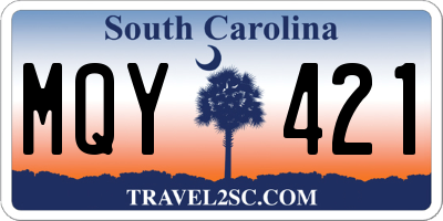 SC license plate MQY421