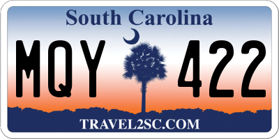 SC license plate MQY422