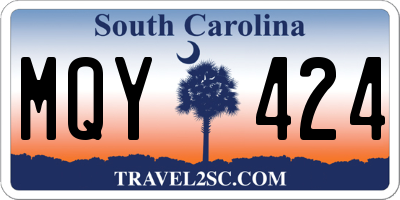 SC license plate MQY424