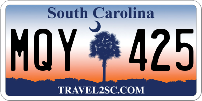 SC license plate MQY425