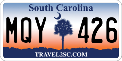 SC license plate MQY426