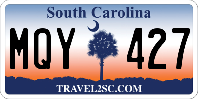 SC license plate MQY427