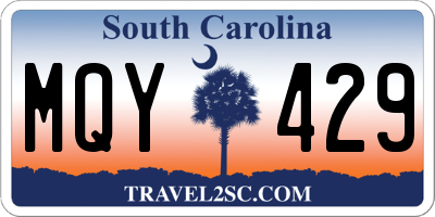 SC license plate MQY429