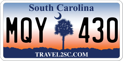 SC license plate MQY430