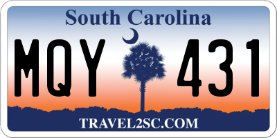 SC license plate MQY431