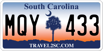 SC license plate MQY433